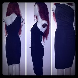 Lauren Ralph Lauren One-Shoulder Ruched Dress